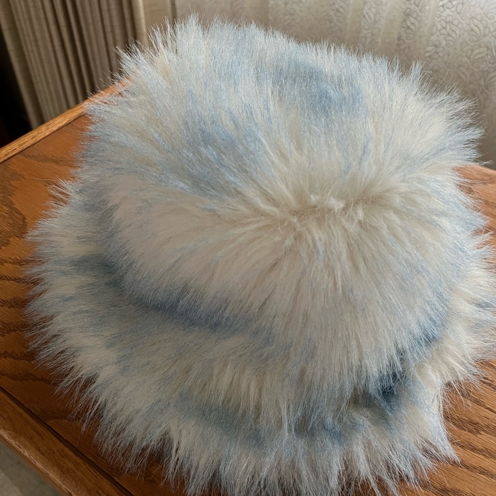 Fun Fluffy Blue and White Hat